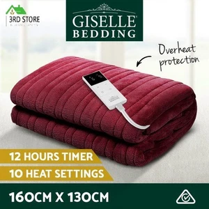 Giselle Electric Throw Rug Blanket Heated Washable Fleece Pad Winter Warming Bur - Picture 1 of 6