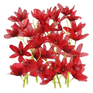 24 Stück 7 Zoll Künstliche Orchidee Blume Schwimmkerzen Simulation Rot - Bild 1 von 5
