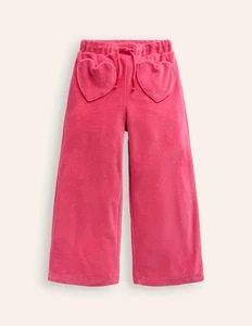 Mini Boden Sweatpants Girls Size 4 or 5 Heart Pocket Velour Sweatpants Pink - Picture 1 of 5