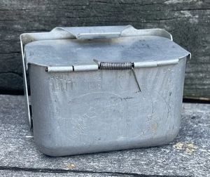 Vintage BAIT BAFFLER alluminio esca viva cintura scatola pesca HS Ross Twin Falls ID - Foto 1 di 9