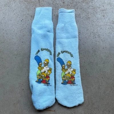 Calcetines tubo vintage 1990 "Los Simpson" azul bebé Foto 1 de 3