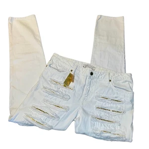 Robin's Jeans Mens Sz 38 Distressed White Embellished 40x35 •Read Description• - Picture 1 of 24