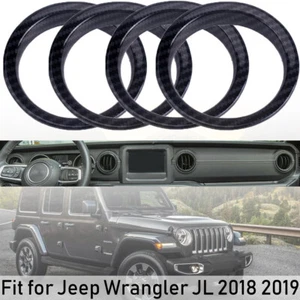 4pcs Dashboard Air Vent Outlet Cover Trim Ring For 2018 2019 Jeep Wrangler JL - Bild 1 von 4