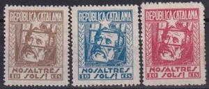 SCW Politische Etiketten Katalonien Edifil 3347/49 General Josep Moragues - Bild 1 von 2