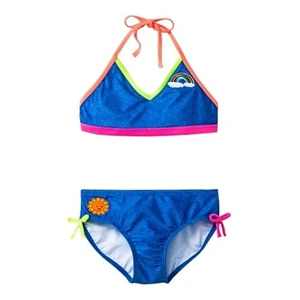 Cat & Jack Blue Colorblock Bikini 2-Pc. Set Swimwear Girls M,L,XL - Picture 1 of 2