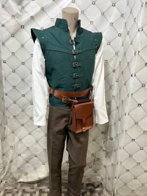 Cosplay Enrolado Flynn Rider Fantasia Cosplay Colete Camisa Roupa Halloween - Imagem 1 de 4