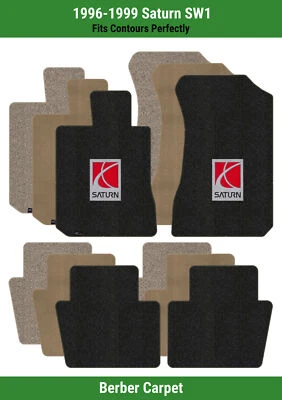 Lloyd Berber Front & Rear Row Carpet Mats for 1996-1999 Saturn SW1 w/Saturn Logo - Image 1 of 4