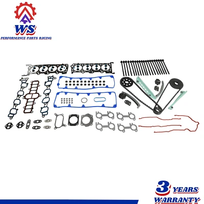 Timing Chain Kit & Head Gasket Bolts Set For Ford E-150 F-150 Crown 02-10 4.6L — 第 1/4 张图片