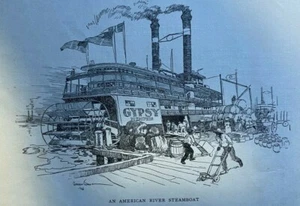 1907 Celebrating A Century of Steam Navigation Boats Ships illustrated - Picture 1 of 6