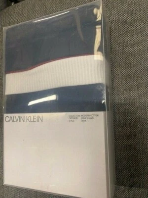 Calvin Klein Modern Cotton Ryan Sham Pair, King, Navy - MSRP  $40.00 (NEW) - Image 1 of 2
