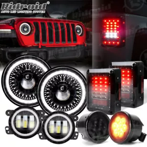 For Jeep Wrangler 07-18 JK 7" LED Headlight Tail Light Fog&Turn Light Combo Kit - Picture 1 of 23