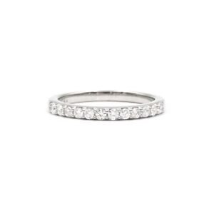 Rhodium-Plated 14K White Gold Ring With 12 Natural Diamonds Size 6.75 (1/3 CTW)