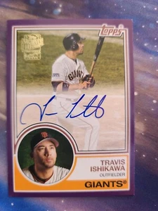 2022 Topps Archives Travis Ishikawa Fan Favorites Purple Auto Giants /150 83FFTI - Picture 1 of 2