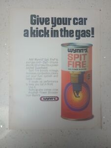 1970 WYNNS ANTIQUE AD SPIT FIRE GAS POWER BOOSTER SPARK PLUG FUEL PRINT CDAG700