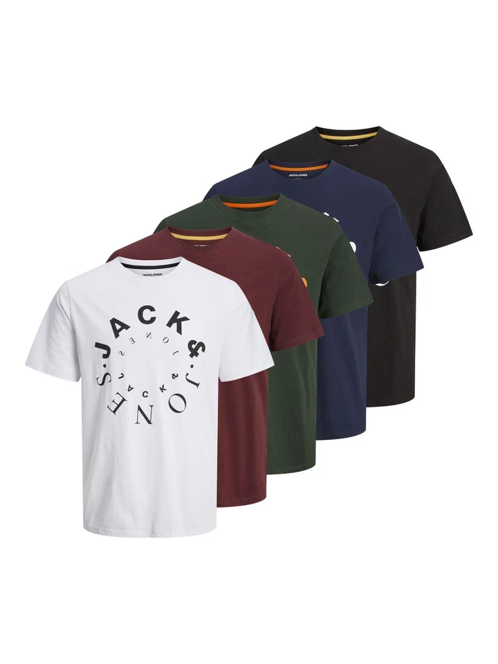 Jack&Jones Jjwarrior Tee Ss Crew Neck 5pkMp Camiseta Corte Normal Jersey - Imagen 1 de 1
