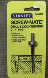 Taladro contador de taladro Stanley Screw-Mate 04-610 taladro 2" x # 10 nuevo de lote antiguo en EE. UU. - Imagen 1 de 4