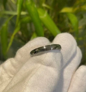 Low/Thin Dome Stepped Edge Titanium Band, Shiny Polished Finish, Wedding Ring - Picture 1 of 6