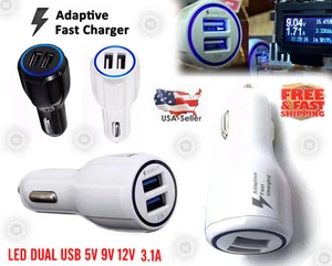 Dual USB Fast Adaptive Car Charger 3.1A for Samsung Galaxy S5 S6 S7 S8 Note 5 6 - Picture 1 of 9