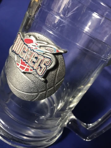 Vintage Houston Rockets Beer Mug Glass Tankard Pewter Emblem Logo Cover