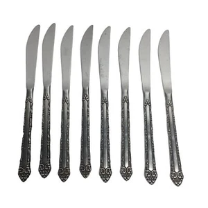 Set of 8 Ekco Eterna Mary Ellen Stainless Steel Flatware Dinner Knives Japan - Picture 1 of 3