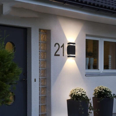 Dimmable LED Outdoor Terrace Wall Lamp Up/Down Sconce Light Fixture GU10 Bulbs - Image 1 of 4