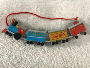 Christmas ornament Hallmark 4 train cars attached 1987 Son CH4766 - Picture 1 of 5
