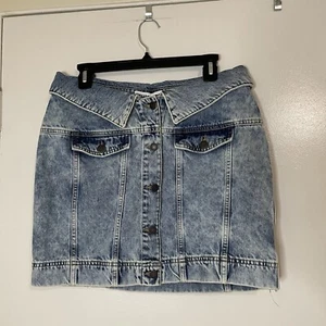 NEW! Moschino X H&M ‘90s Tribute Blue 5-Denim Button Skirt Size US 10 EU 42 - Picture 1 of 5