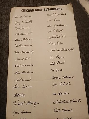 Chicago Cubs team Issued Fascimile autograph Signed Ernie Banks  - Image 1 of 4
