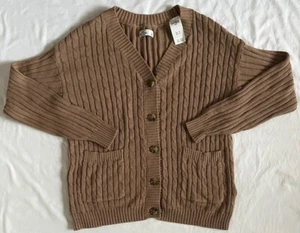 Hollister  Women's Cardigan Cable Knit Cotton Preppy Casual Gramacore L NWT - Picture 1 of 4