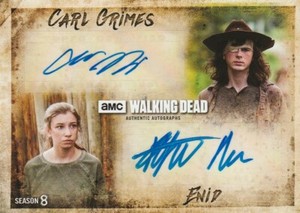 Walking Dead Season 8 Chandler Riggs Katelyn Nacon Dual Autograph /25 DA-RN
