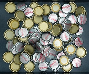 100 Silver Coca-Cola Bottle Caps 1960's -Never Used- NOS - Picture 1 of 4