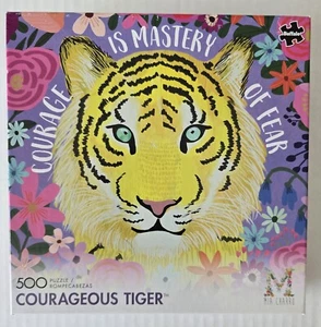 Courageous Tiger 500-piece jigsaw puzzle 15” x 21.25” with puzzle poster - Picture 1 of 15