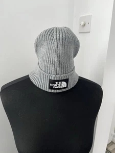 The North Face Grey Beanie Woolly Hat One Size - Picture 1 of 3