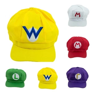 Super Mario Bros Hat Gifts Luigi Wario Waluigi Caps Cosplay Costume Fancy Dress~ - Picture 1 of 15