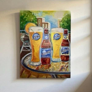 Blue Moon Bier Kunstdruck auf Leinwand 32” x 24” x 1,5” Giclée-Druck SIEHE BESCHREIBUNG. - Bild 1 von 6