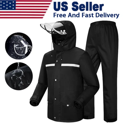 Trajes de lluvia para mujeres hombres chaquetas pantalón equipo impermeable motocicleta hivis Foto 1 de 4