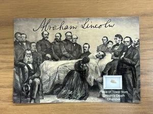 Abraham Lincoln Blood Stained Deathbed fabric Relic Piece President Museum USA - Picture 1 of 5