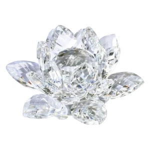 A Crystal Lotus Flower Figurine Valentine Wedding Decor Glass Craft4227 - Picture 1 of 10