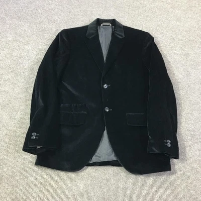Blazer masculino Michael Michael Kors 38R veludo preto 3 botões entalhe forrado de lapela - Imagem 1 de 4