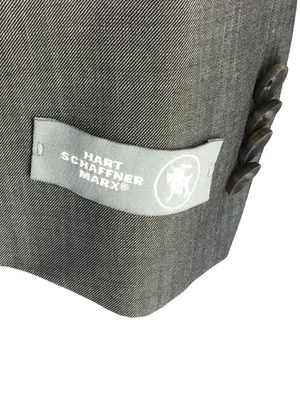 Calça cinza lápis terno 2 botões 100% lã Hart Schaffner Marx EUA 40S nova com etiquetas 33 - Imagem 1 de 4