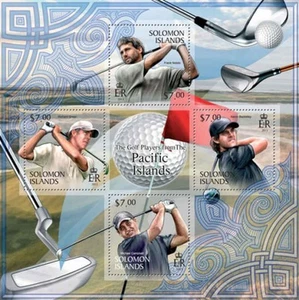 Islas Salomón - Golfistas de las Islas del Pacífico - Hoja de 4 estampillas - 19M-148 - Imagen 1 de 1
