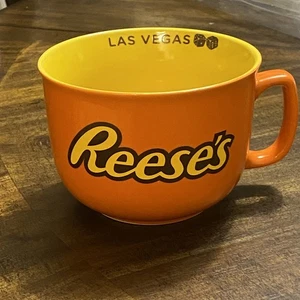 Reese’s Las Vegas Large Coffe Mug Soup Bowl Orange Destination Candy Collectible - Picture 1 of 9