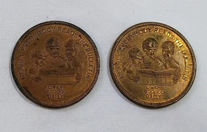 Vintage Good Luck Token The Evening Bulletin Newspaper Philadelphia Advertising - Picture 1 of 4