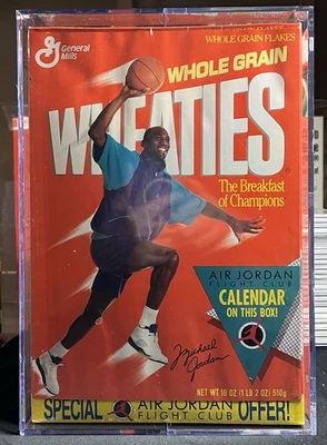 Michael Jordan 1991 Wheaties Box w/ Flight Club Calendar Sealed w/ Acrylic Case - Image 1 of 4