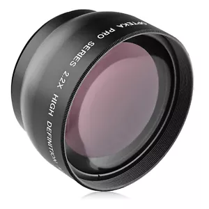 Opteka 52mm 2.2x Telephoto Lens for Nikon AFS 35mm 1.8G, AF 50mm 1.4D, 50mm 1.8D - Picture 1 of 9