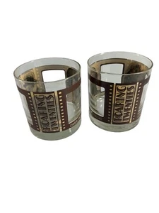 Vintage 2 altmodische Gläser Roaring Twenties Schauspieler Cocktail HouzeArt Bar Rocks - Bild 1 von 11