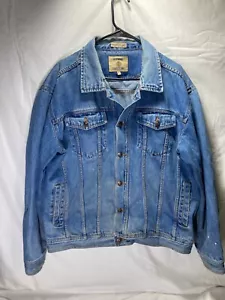 Vtg 90s Outdoor Expedition Trucker Jean Jacket Mens XL Denim Hong Kong - Picture 1 of 17