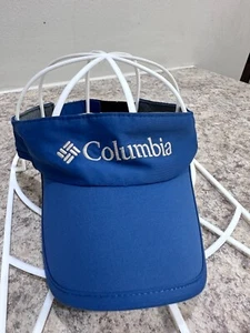 Columbia Visor Hat Mens Golf One Size Cap Blue Beach Outdoor Sport Logo Pleasant - Picture 1 of 9