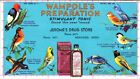 BIRDS, Wampole's Preparation Tonic, NEWAYGO, Michigan Advertising Blotter