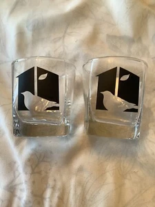 Propaganda Cocktail Glasses Bird + House Ocean Thailand Set 2 - Picture 1 of 8